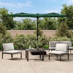 Parasol de jardin à double tête vert 316x145 cm 555844555844