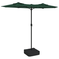 Parasol de jardin à double tête vert 316x145 cm 555844555844