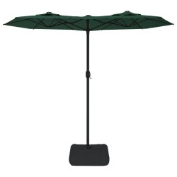 Parasol de jardin à double tête vert 316x145 cm 555844555844