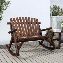 Banc à bascule jardin 2 places 123x96x102 cm bois massif épicéa 555846555846