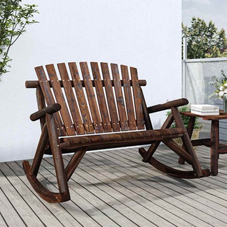 Banc à bascule jardin 2 places 123x96x102 cm bois massif épicéa 555846555846
