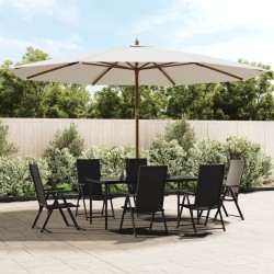 Parasol de jardin avec mât en bois sable 400x273 cm 555848555848
