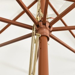 Parasol de jardin avec mât en bois sable 400x273 cm 555848555848