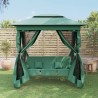 Tonnelle de jardin banc pivotant convertible vert tissu acier 555855555855