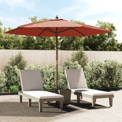 Parasol de jardin avec mât en bois terre cuite 299x240 cm 555858555858