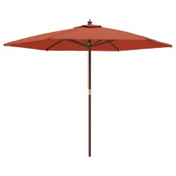 Parasol de jardin avec mât en bois terre cuite 299x240 cm 555858555858