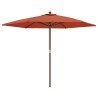 Parasol de jardin avec mât en bois terre cuite 299x240 cm 555858555858