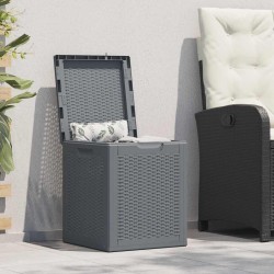 Boîte de rangement de jardin gris PP rotin 90 L 555866555866