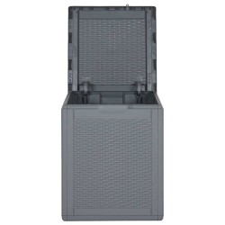 Boîte de rangement de jardin gris PP rotin 90 L 555866555866