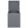 Boîte de rangement de jardin gris PP rotin 90 L 555866555866