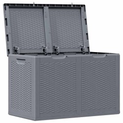 Boîte de rangement de jardin gris PP rotin 180 L 555867555867