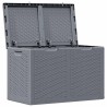 Boîte de rangement de jardin gris PP rotin 180 L 555867555867