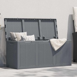 Boîte de rangement de jardin gris PP rotin 270 L 555868555868
