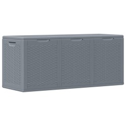 Boîte de rangement de jardin gris PP rotin 270 L 555868555868