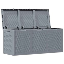 Boîte de rangement de jardin gris PP rotin 270 L 555868555868