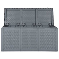 Boîte de rangement de jardin gris PP rotin 270 L 555868555868