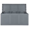 Boîte de rangement de jardin gris PP rotin 270 L 555868555868