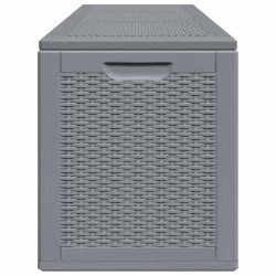 Boîte de rangement de jardin gris PP rotin 270 L 555868555868