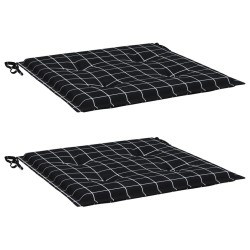 Coussins de chaise de jardin lot de 2 motif à carreaux noir 555878555878