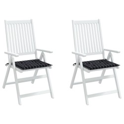 Coussins de chaise de jardin lot de 2 motif à carreaux noir 555878555878
