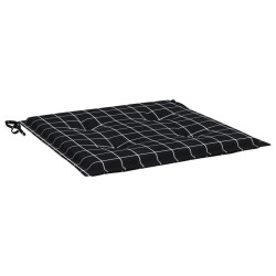 Coussins de chaise de jardin lot de 2 motif à carreaux noir 555878555878