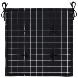 Coussins de chaise de jardin lot de 2 motif à carreaux noir 555878555878