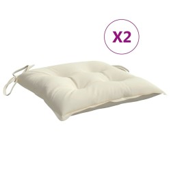 Coussins de chaise lot de 2 blanc crème 50x50x7 cm tissu oxford 555879555879