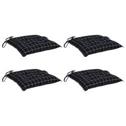 Coussins de chaise lot de 4 carreaux noir 50x50x7 cm 555888555888