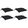 Coussins de chaise lot de 4 carreaux noir 50x50x7 cm 555888555888