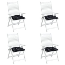 Coussins de chaise lot de 4 carreaux noir 50x50x7 cm 555888555888