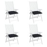 Coussins de chaise lot de 4 carreaux noir 50x50x7 cm 555888555888