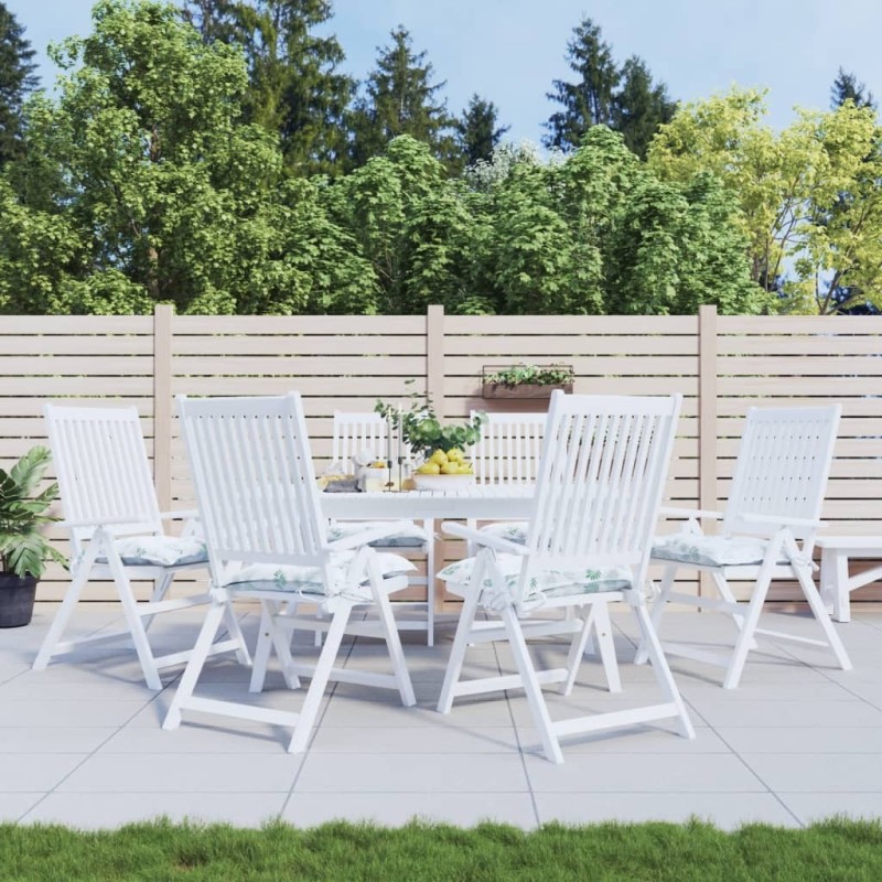 Coussins de chaise lot de 6 à motif de feuilles 40x40x7cm tissu 555889555889
