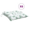 Coussins de chaise lot de 6 à motif de feuilles 40x40x7cm tissu 555889555889