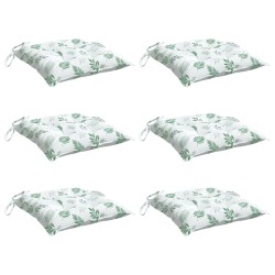Coussins de chaise lot de 6 à motif de feuilles 40x40x7cm tissu 555889555889