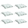 Coussins de chaise lot de 6 à motif de feuilles 40x40x7cm tissu 555889555889