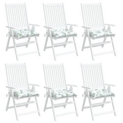 Coussins de chaise lot de 6 à motif de feuilles 40x40x7cm tissu 555889555889