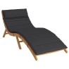 Coussin de chaise longue noir 180x60x4 cm tissu oxford 555892555892