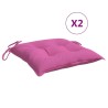 Coussins de chaise lot de 2 rose 40x40x7 cm tissu 555904555904