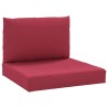 Coussins de palette lot de 2 rouge bordeaux tissu oxford 555907555907