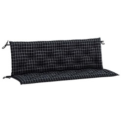 Coussins de banc de jardin lot de 2 carreaux noir 150x50x7 cm 555912555912