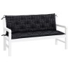 Coussins de banc de jardin lot de 2 carreaux noir 150x50x7 cm 555912555912