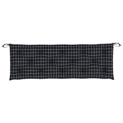Coussins de banc de jardin lot de 2 carreaux noir 150x50x7 cm 555912555912