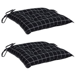 Coussins de chaise lot de 2 carreaux noir 50x50x7 cm 555922555922