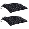 Coussins de chaise lot de 2 carreaux noir 50x50x7 cm 555922555922