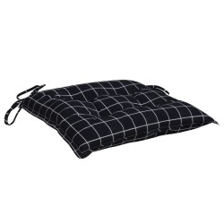 Coussins de chaise lot de 2 carreaux noir 50x50x7 cm 555922555922