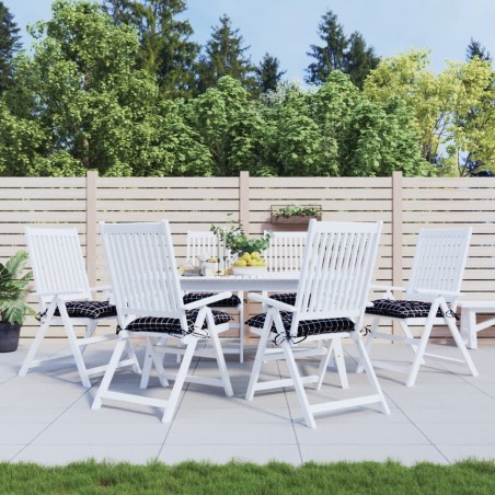 Coussins de chaise lot de 6 carreaux noir 50x50x7 cm 555923555923