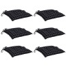 Coussins de chaise lot de 6 carreaux noir 50x50x7 cm 555923555923
