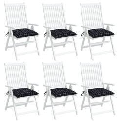Coussins de chaise lot de 6 carreaux noir 50x50x7 cm 555923555923