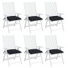 Coussins de chaise lot de 6 carreaux noir 50x50x7 cm 555923555923