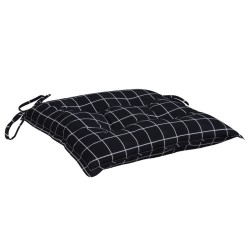 Coussins de chaise lot de 6 carreaux noir 50x50x7 cm 555923555923